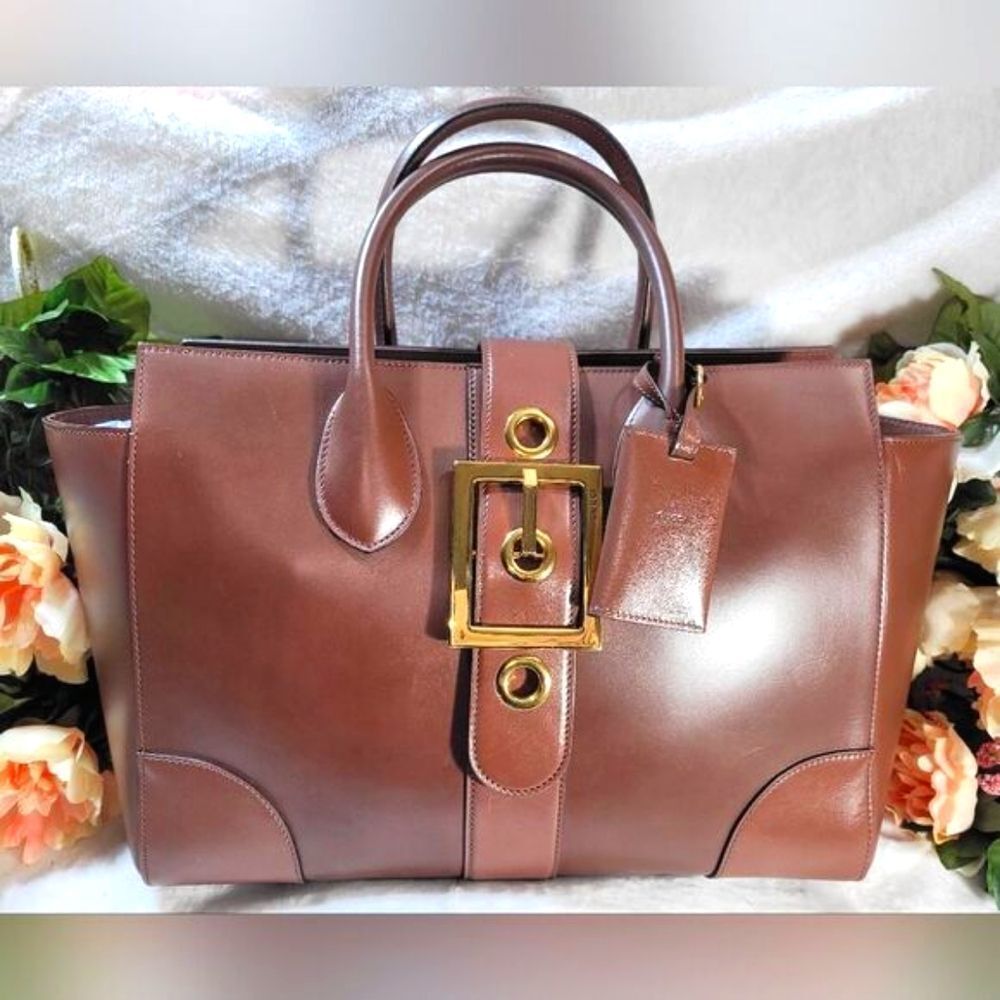 Gucci Brown Leather Tote Bag